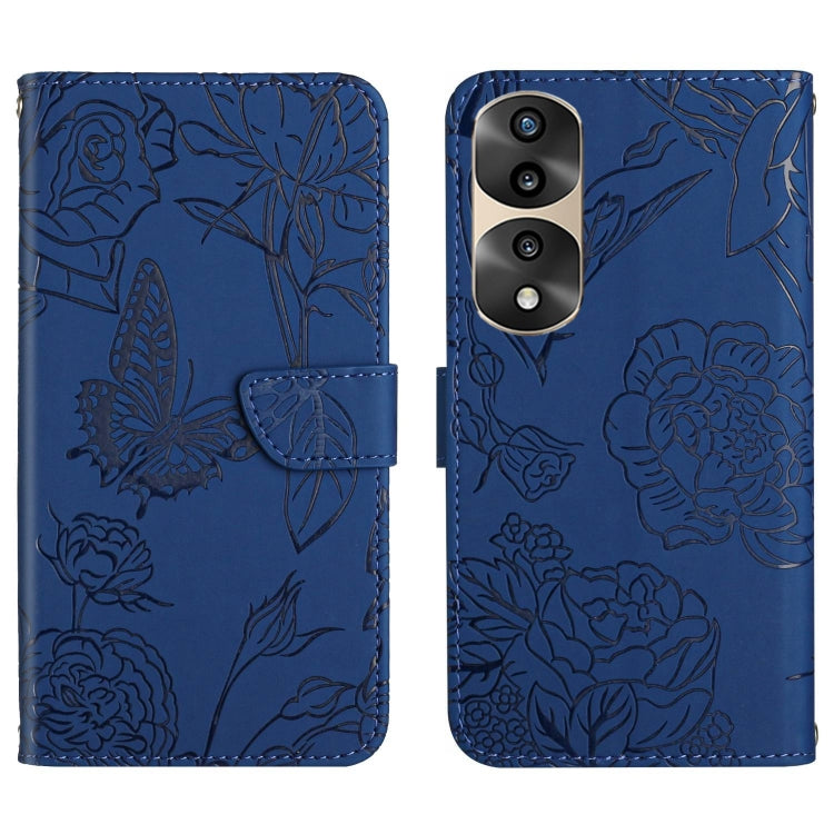 For Honor 70 Pro/70 Pro+ HT03 Skin Feel Butterfly Embossed Flip Leather Phone Case