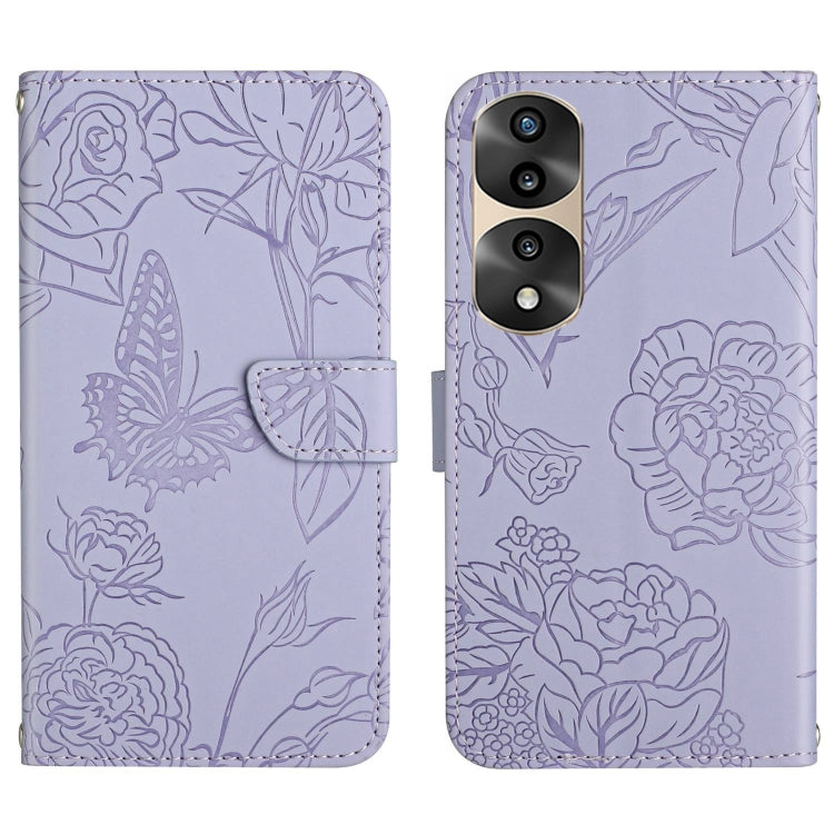 For Honor 70 Pro/70 Pro+ HT03 Skin Feel Butterfly Embossed Flip Leather Phone Case