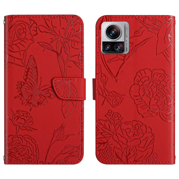 For Motorola Edge 30 Ultra/Moto X30 Pro HT03 Skin Feel Butterfly Embossed Flip Leather Phone Case
