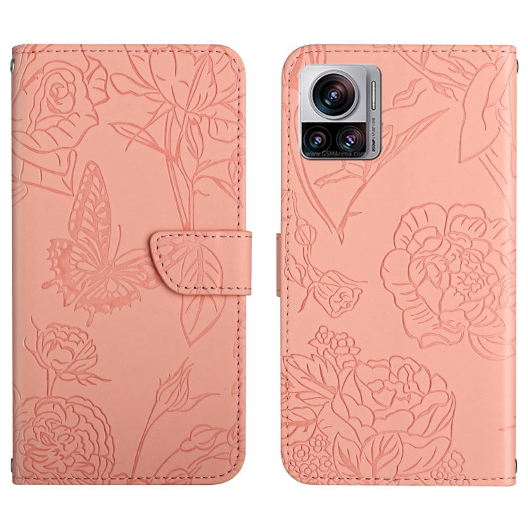 For Motorola Edge 30 Ultra/Moto X30 Pro HT03 Skin Feel Butterfly Embossed Flip Leather Phone Case