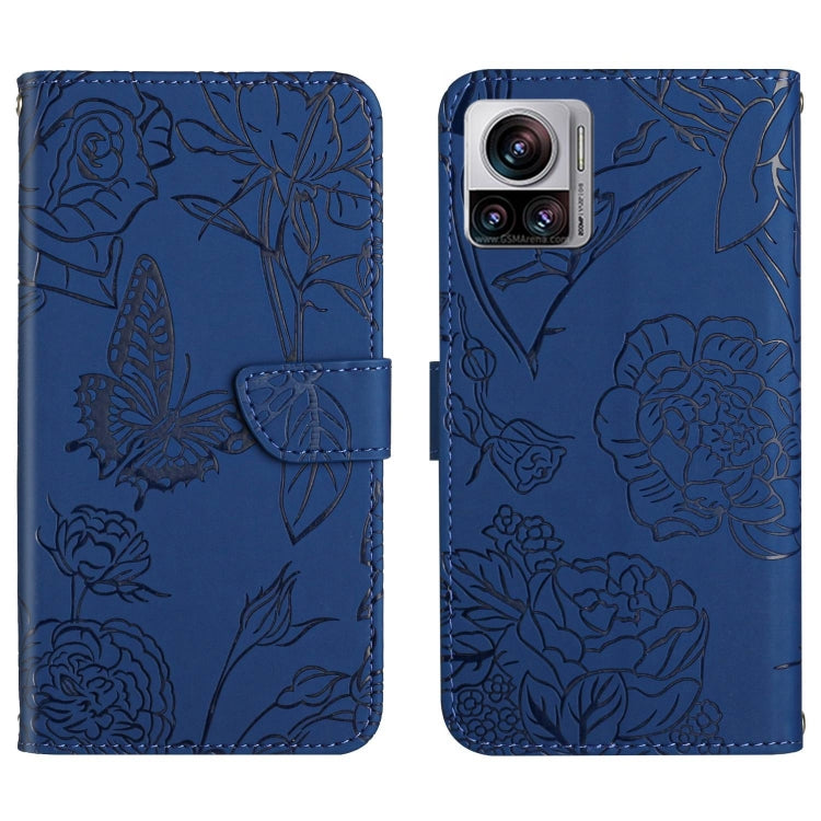 For Motorola Edge 30 Ultra/Moto X30 Pro HT03 Skin Feel Butterfly Embossed Flip Leather Phone Case
