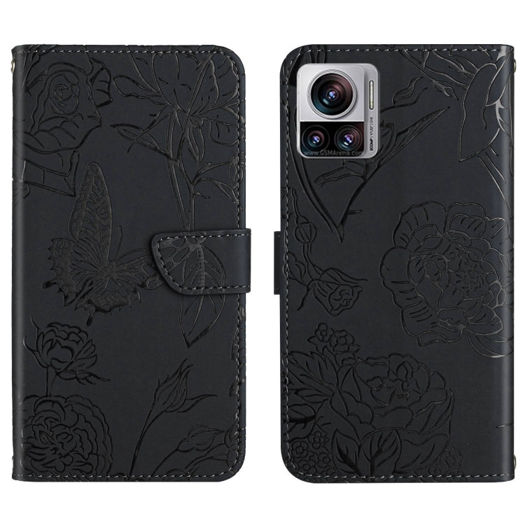 For Motorola Edge 30 Ultra/Moto X30 Pro HT03 Skin Feel Butterfly Embossed Flip Leather Phone Case