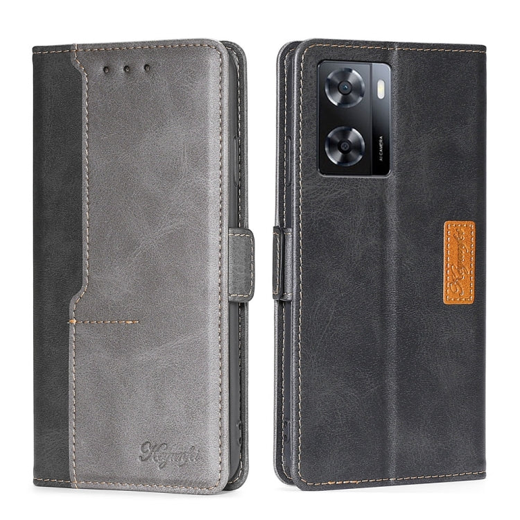 For OnePlus Nord N20 SE 4G Contrast Color Side Buckle Leather Phone Case