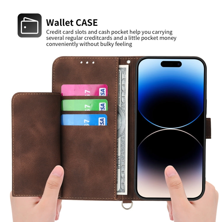 For iPhone 13 Pro Max Skin-feel Flowers Embossed Wallet Leather Phone Case