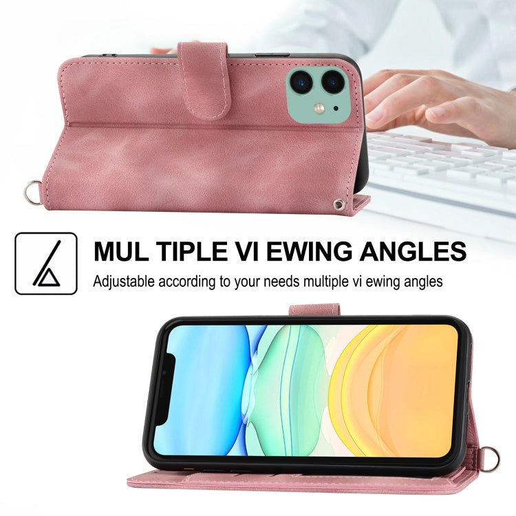 For iPhone 13 Skin-feel Flowers Embossed Wallet Leather Phone Case