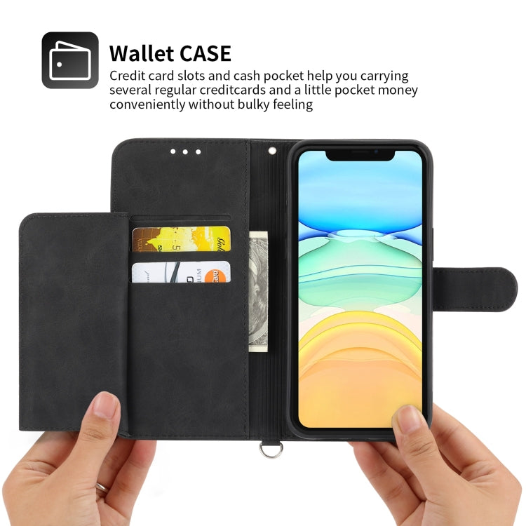 For iPhone 13 mini Skin-feel Flowers Embossed Wallet Leather Phone Case
