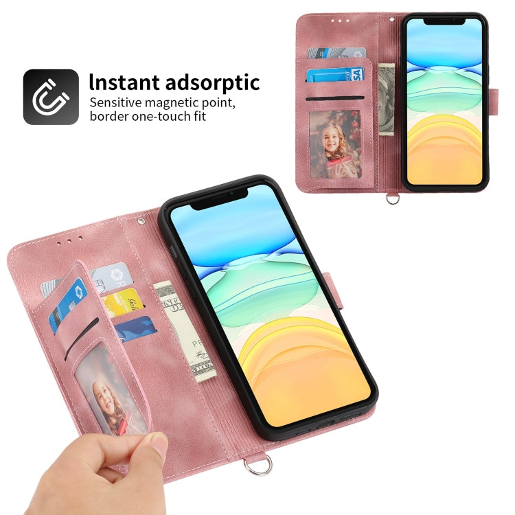 For iPhone 13 mini Skin-feel Flowers Embossed Wallet Leather Phone Case