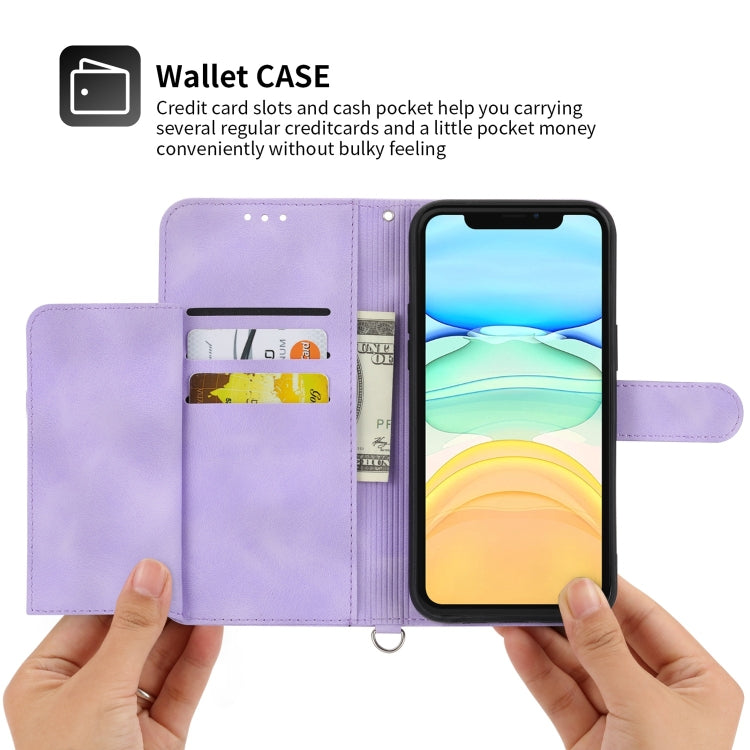 For iPhone 13 mini Skin-feel Flowers Embossed Wallet Leather Phone Case