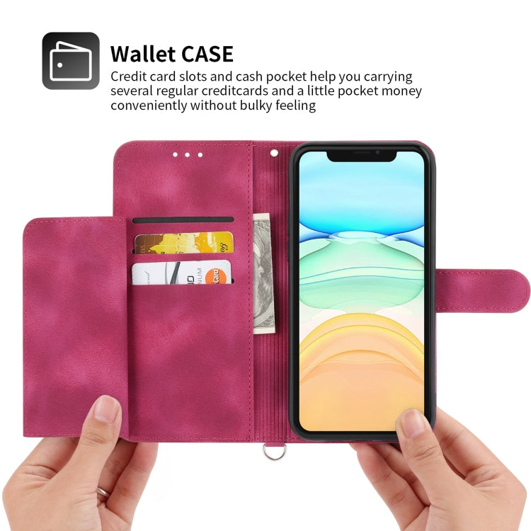 For iPhone 12 mini Skin-feel Flowers Embossed Wallet Leather Phone Case
