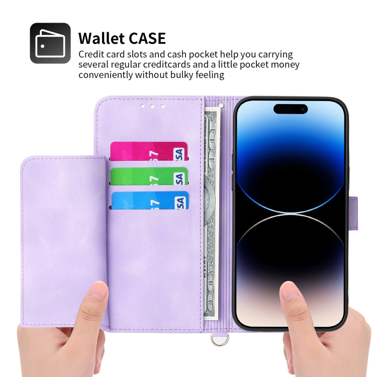 For iPhone 11 Pro Max Skin-feel Flowers Embossed Wallet Leather Phone Case