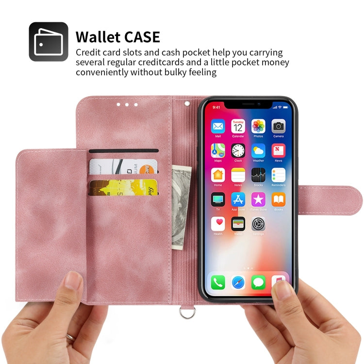 For iPhone XS Max Skin-feel Flowers Embossed Wallet Leather Phone Case