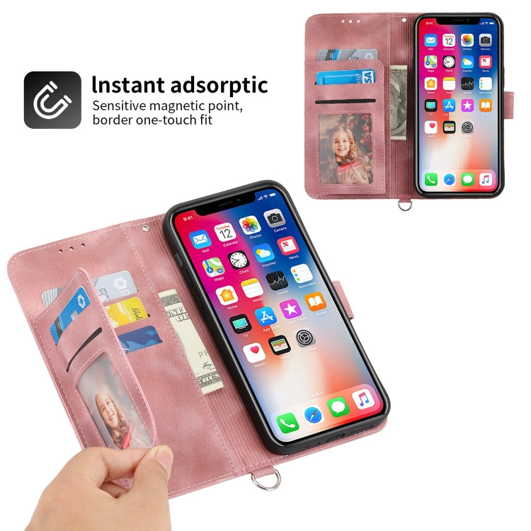For iPhone XS Max Skin-feel Flowers Embossed Wallet Leather Phone Case