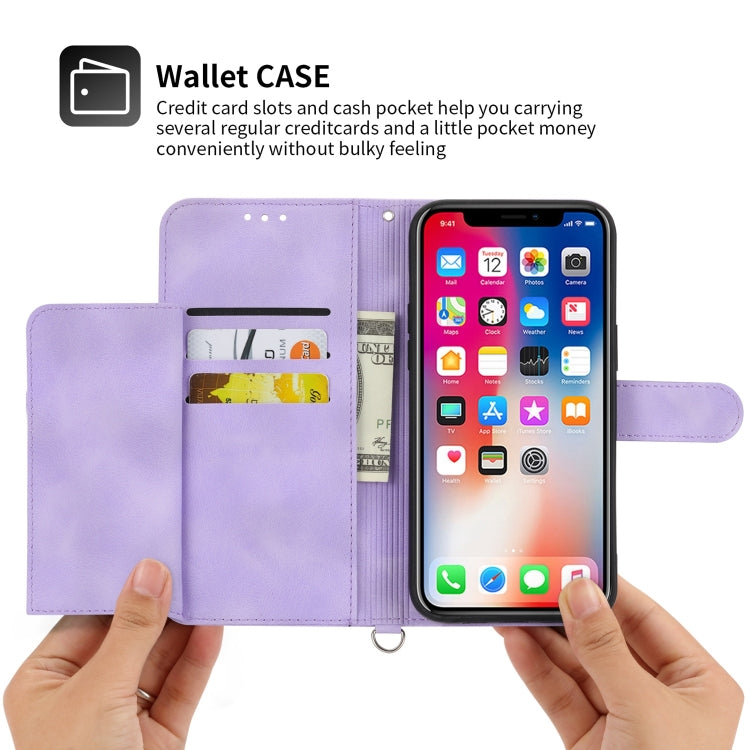 For iPhone XS Max Skin-feel Flowers Embossed Wallet Leather Phone Case