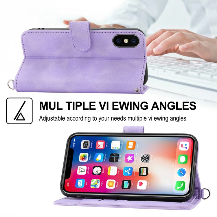 For iPhone XS Max Skin-feel Flowers Embossed Wallet Leather Phone Case