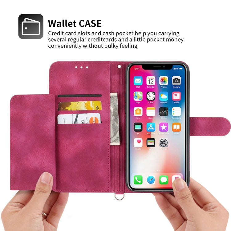 For iPhone XS Max Skin-feel Flowers Embossed Wallet Leather Phone Case