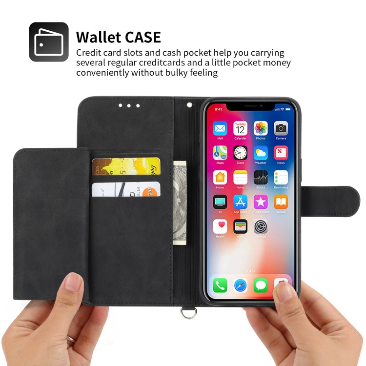 For iPhone XS / X Skin-feel Flowers Embossed Wallet Leather Phone Case