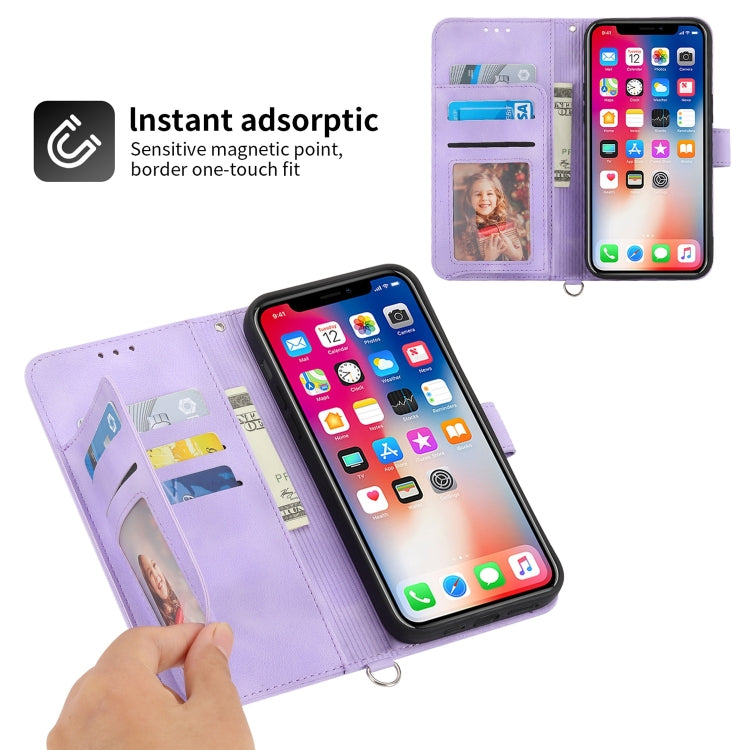 For iPhone XS / X Skin-feel Flowers Embossed Wallet Leather Phone Case