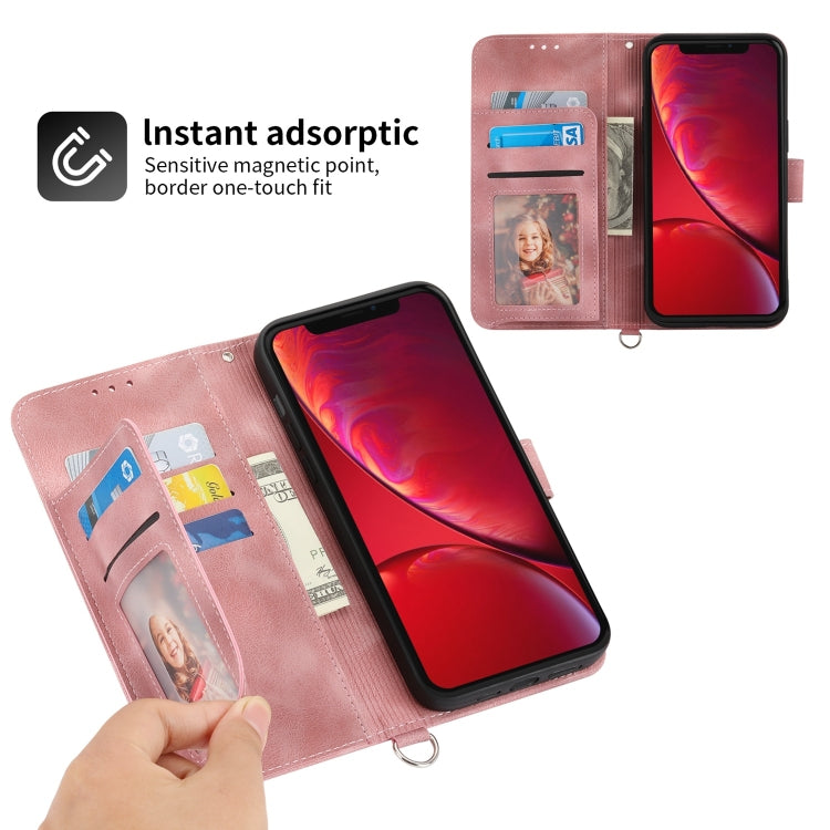 For iPhone XR Skin-feel Flowers Embossed Wallet Leather Phone Case