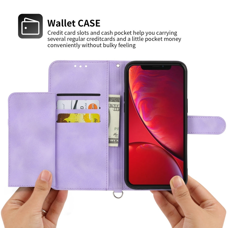 For iPhone XR Skin-feel Flowers Embossed Wallet Leather Phone Case