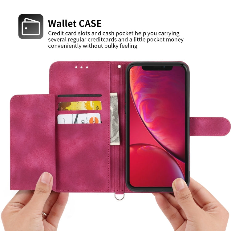 For iPhone XR Skin-feel Flowers Embossed Wallet Leather Phone Case