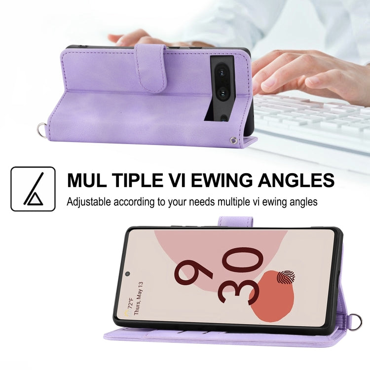 For Google Pixel 6a Skin-feel Flowers Embossed Wallet Leather Phone Case