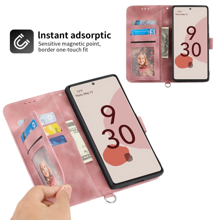 For Google Pixel 7 5G Skin-feel Flowers Embossed Wallet Leather Phone Case