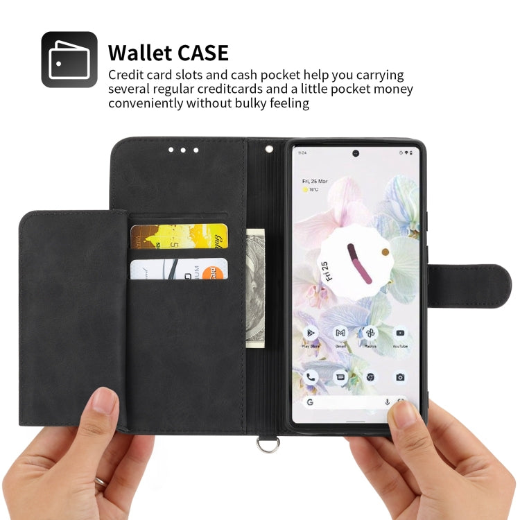 For Google Pixel 7 Pro 5G Skin-feel Flowers Embossed Wallet Leather Phone Case