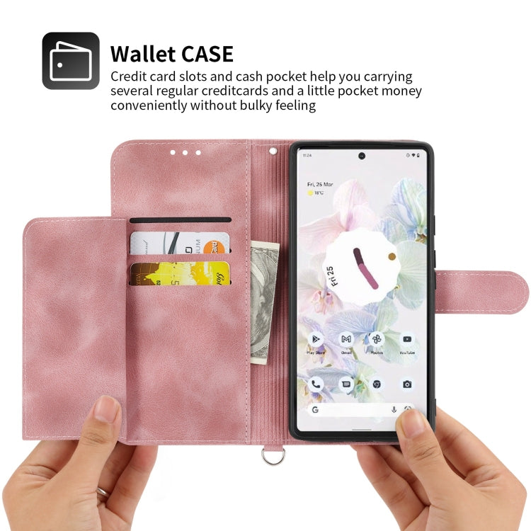 For Google Pixel 7 Pro 5G Skin-feel Flowers Embossed Wallet Leather Phone Case