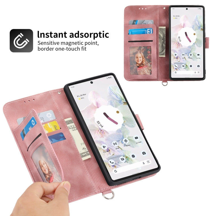 For Google Pixel 7 Pro 5G Skin-feel Flowers Embossed Wallet Leather Phone Case