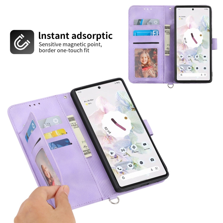 For Google Pixel 7 Pro 5G Skin-feel Flowers Embossed Wallet Leather Phone Case