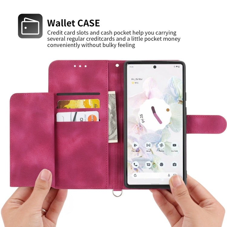 For Google Pixel 7 Pro 5G Skin-feel Flowers Embossed Wallet Leather Phone Case