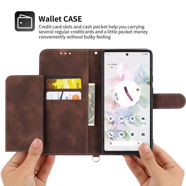 For Google Pixel 7 Pro 5G Skin-feel Flowers Embossed Wallet Leather Phone Case