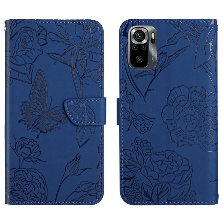 For Xiaomi Poco M5s HT03 Skin Feel Butterfly Embossed Flip Leather Phone Case