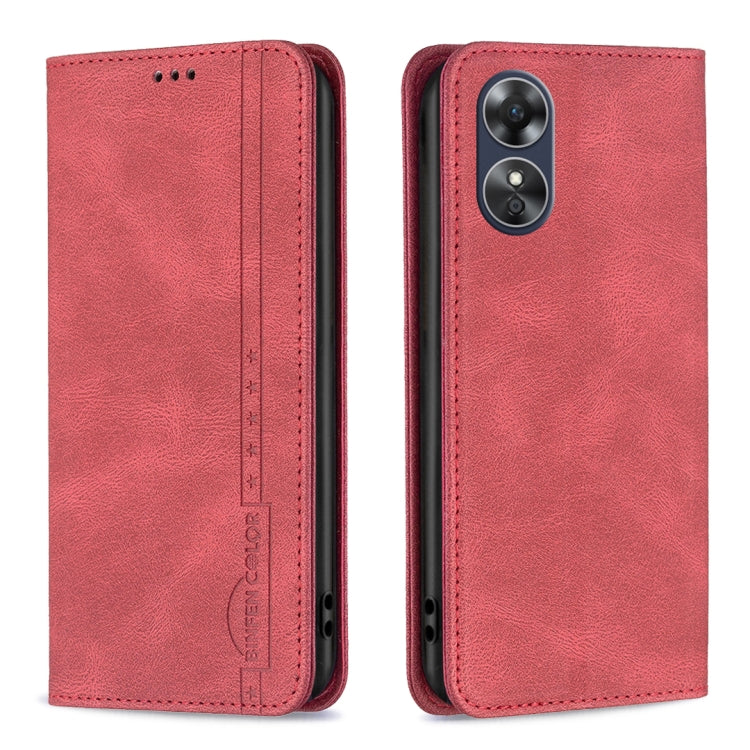 For OPPO A17 Magnetic RFID Blocking Anti-Theft Leather Phone Case