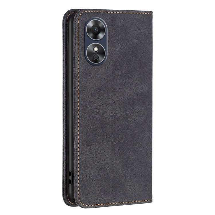 For OPPO A17 Magnetic RFID Blocking Anti-Theft Leather Phone Case