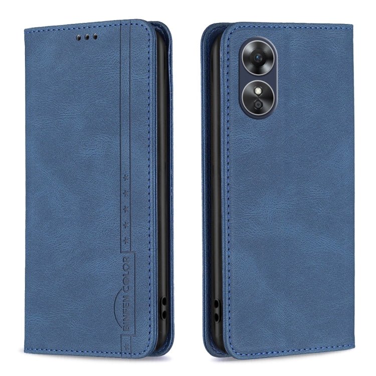For OPPO A17 Magnetic RFID Blocking Anti-Theft Leather Phone Case