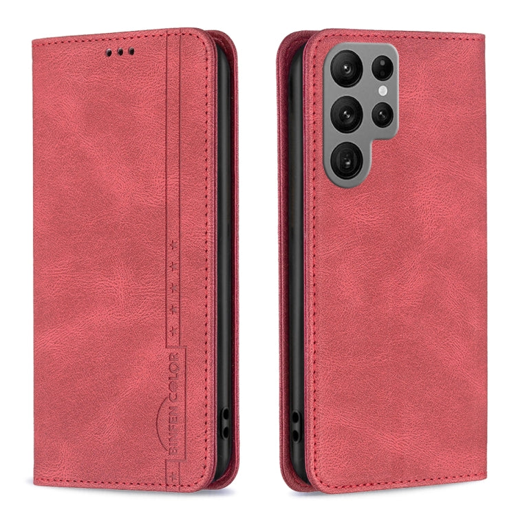 For Samsung Galaxy S23 Ultra 5G Magnetic RFID Blocking Anti-Theft Leather Phone Case