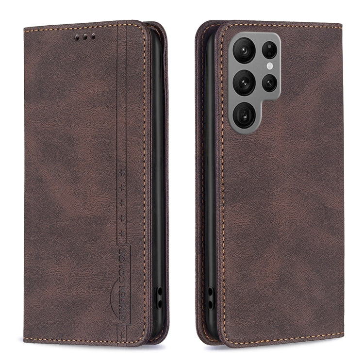 For Samsung Galaxy S23 Ultra 5G Magnetic RFID Blocking Anti-Theft Leather Phone Case