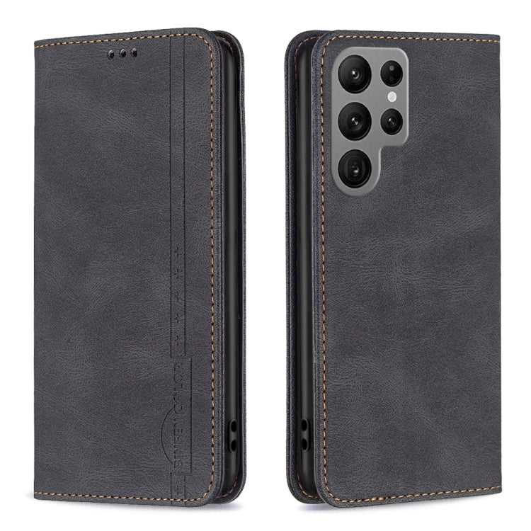 For Samsung Galaxy S23 Ultra 5G Magnetic RFID Blocking Anti-Theft Leather Phone Case