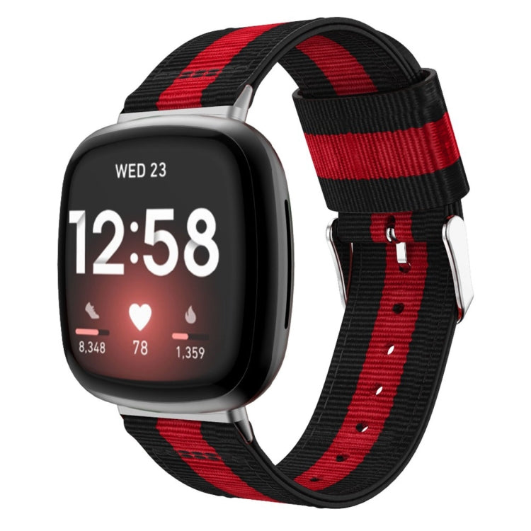 For Fitbit Versa 4 / Sense 2 Universal Stripe Nylon Watch Band