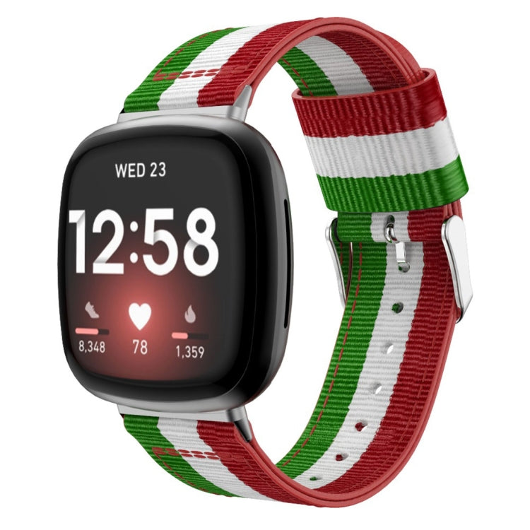 For Fitbit Versa 4 / Sense 2 Universal Stripe Nylon Watch Band