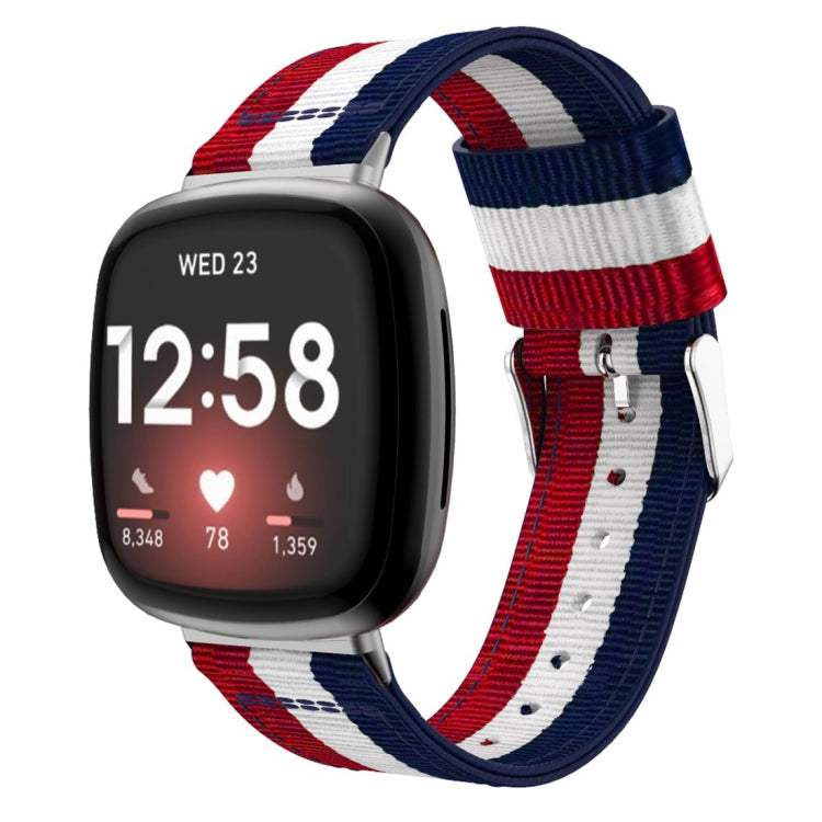 For Fitbit Versa 4 / Sense 2 Universal Stripe Nylon Watch Band