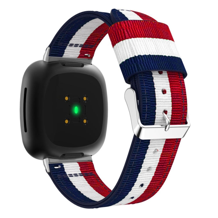 For Fitbit Versa 4 / Sense 2 Universal Stripe Nylon Watch Band