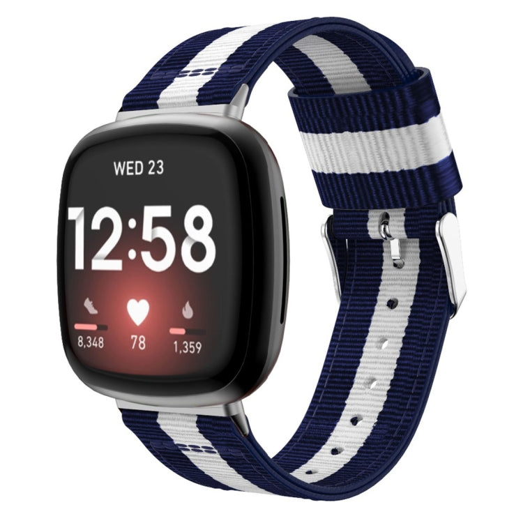 For Fitbit Versa 4 / Sense 2 Universal Stripe Nylon Watch Band
