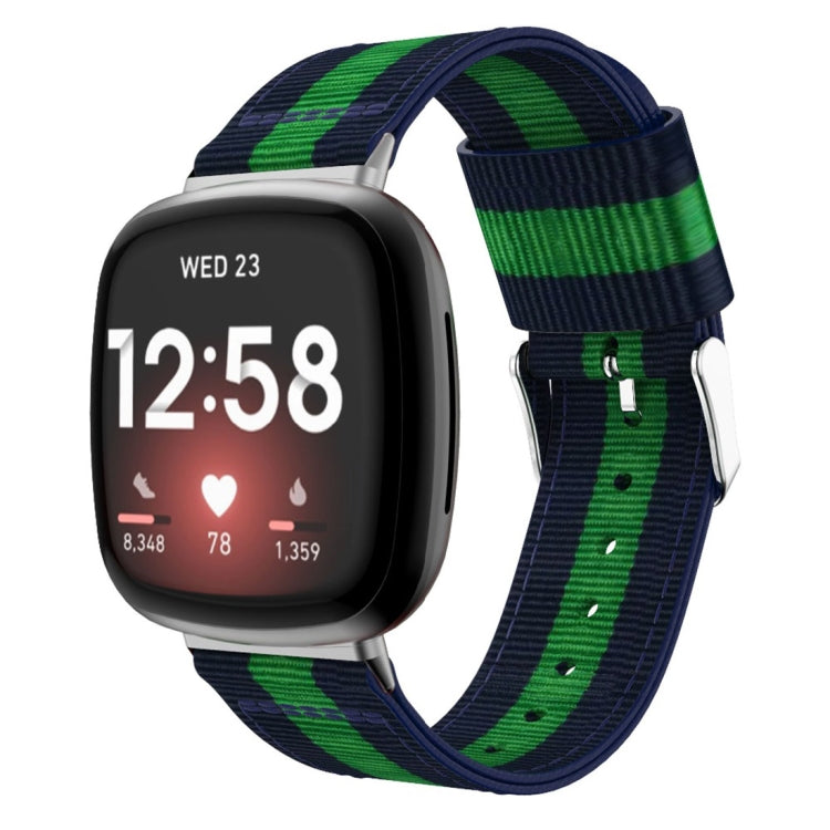 For Fitbit Versa 4 / Sense 2 Universal Stripe Nylon Watch Band