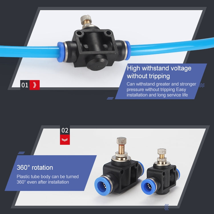 SA-8 LAIZE Pipe Throttle Valve Quick Fitting Pneumatic Connector