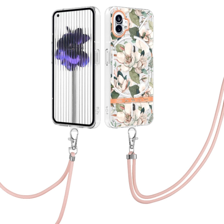 For Nothing Phone 1 Flowers Series TPU Phone Case with Lanyard