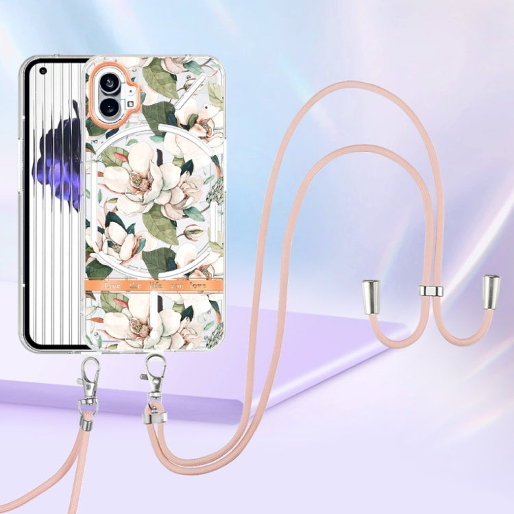 For Nothing Phone 1 Flowers Series TPU Phone Case with Lanyard