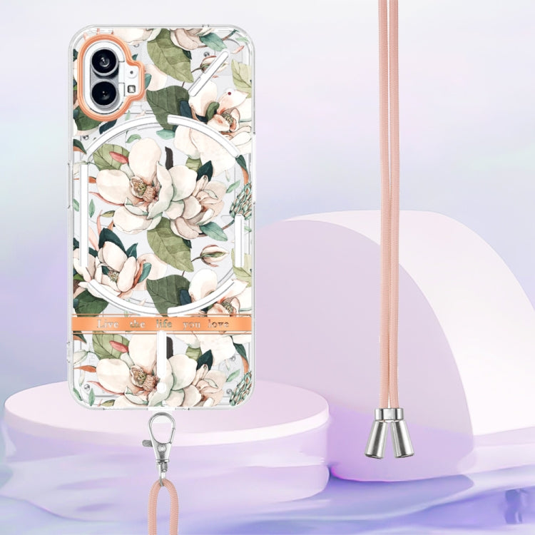For Nothing Phone 1 Flowers Series TPU Phone Case with Lanyard