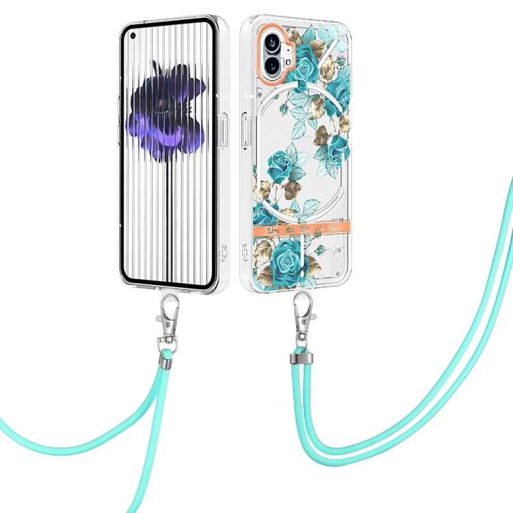 For Nothing Phone 1 Flowers Series TPU Phone Case with Lanyard